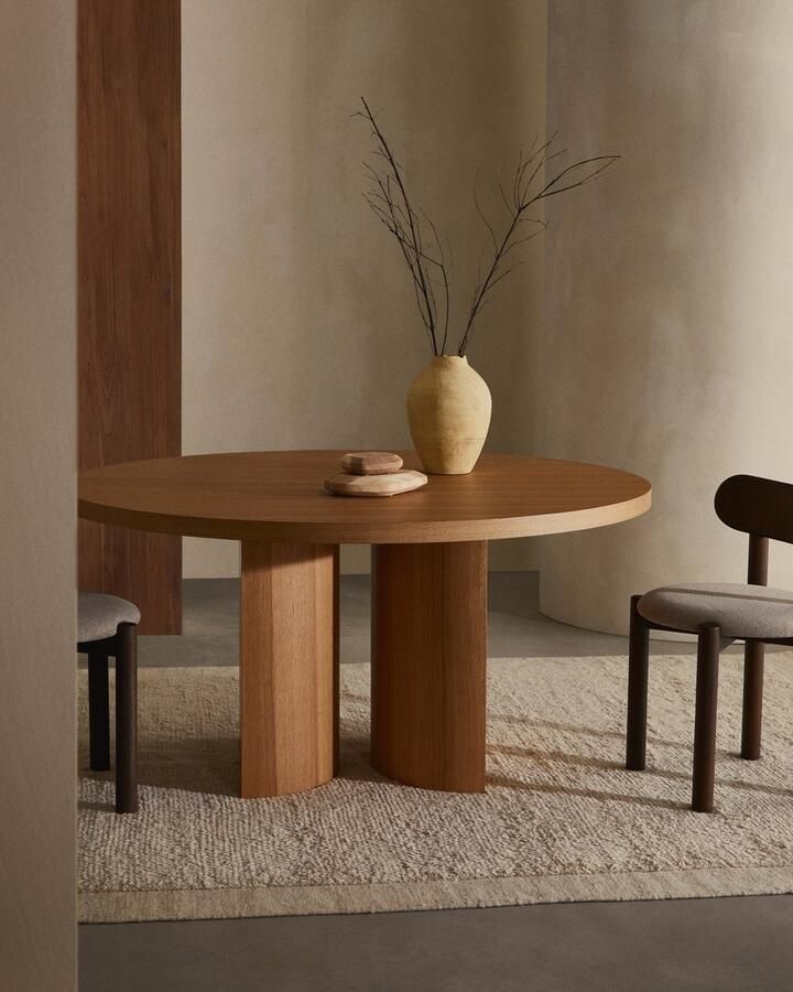 Kave Home Ronde tafel Nealy van eikenfineer met een natuurlijke afwerking Ø 150 cm