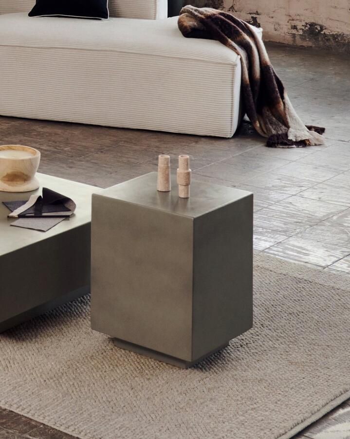 Kave Home Bijzettafel Rustella Cement 35 x 35cm Grijs Vierkant - Foto 2
