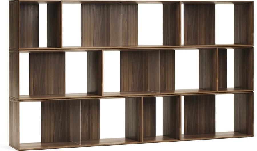 Kave Home Set Litto van 9 modulaire planken in walnootfineer 202 x 114 cm - Foto 3