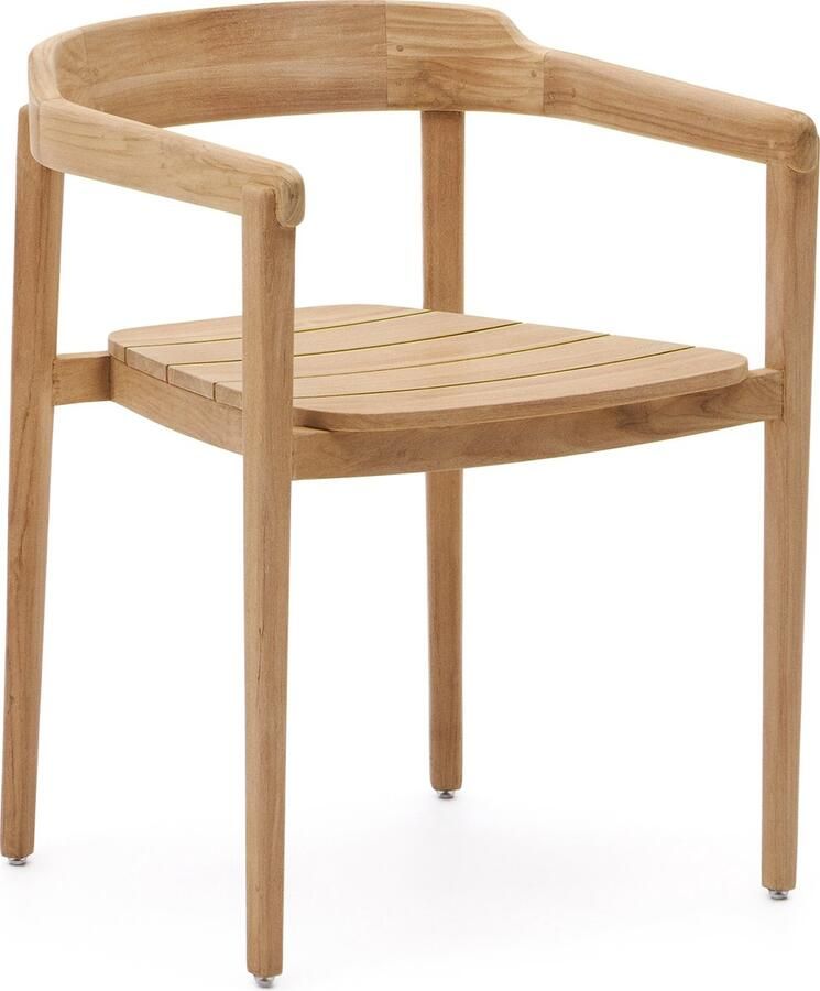 Kave Home Stapelbare stoel Icaro van FSC 100% massief teakhout met een natuurlijke afwerking