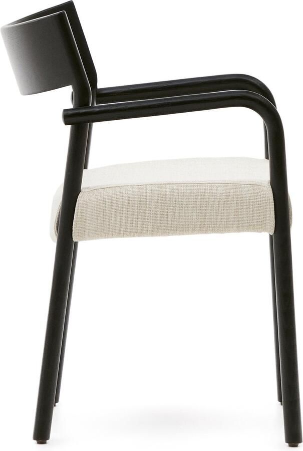 Kave Home Stoel Falconera afneembare hoes massief eikenhout met zwarte afwerking FSC Mix Credit