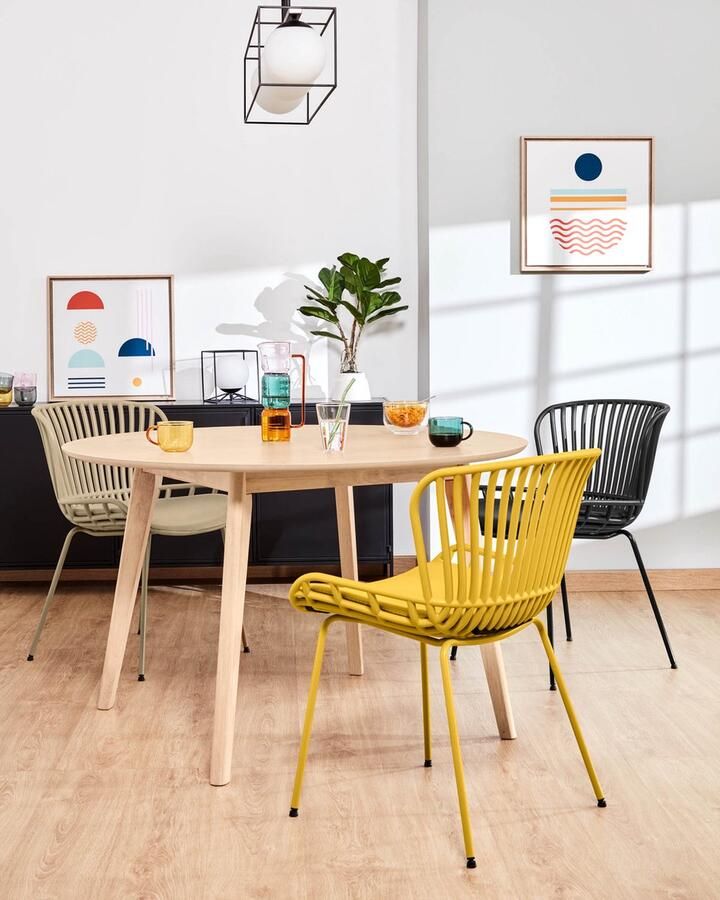 Kave Home Stoel Surpik met stalen poten in beige - Foto 3