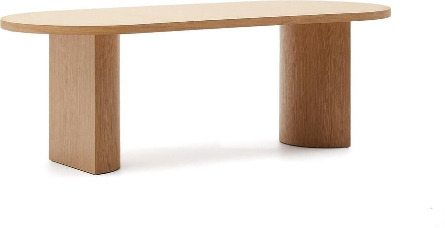 Kave Home Tafel Nealy van eikenfineer met een natuurlijke afwerking 200 x 100 cm