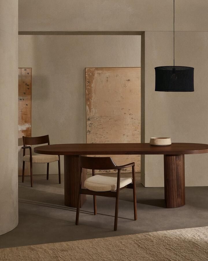 Kave Home Tafel Nealy van walnootfineer met een natuurlijke afwerking 240 x 100 cm