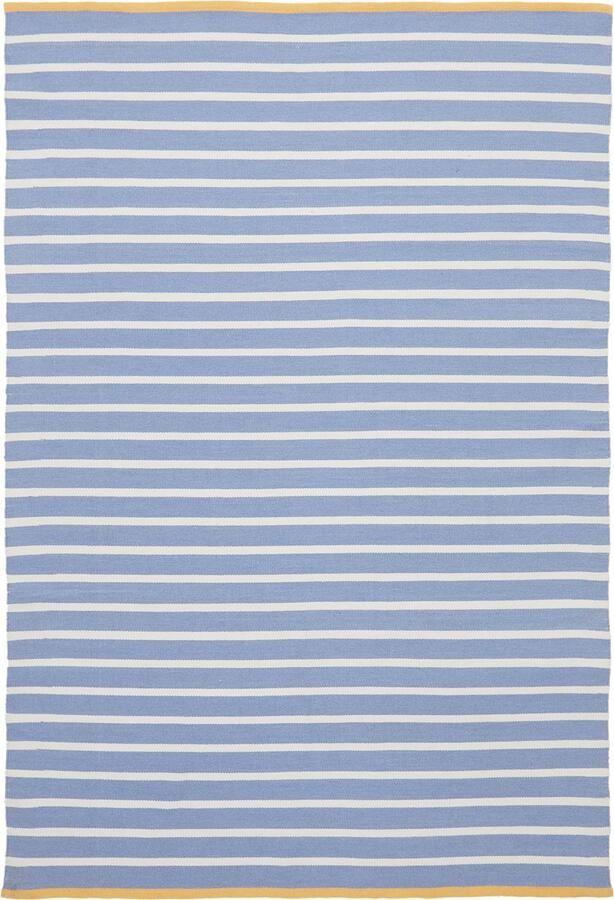 Kave Home Tapijt Mendia van 100% PET met blauwe en witte strepen 160 x 230 cm
