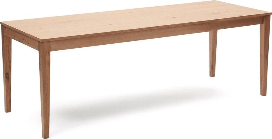Kave Home Yain uitschuifbare tafel in eikenfineer en massief eiken 160 (220) x 80 cm - Foto 2