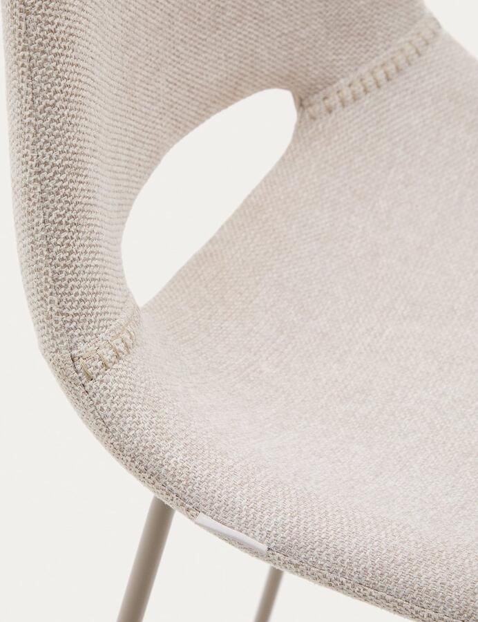 Kave Home Zahara beige kruk met staal in een beige afwerking hoogte 75 cm - Foto 2