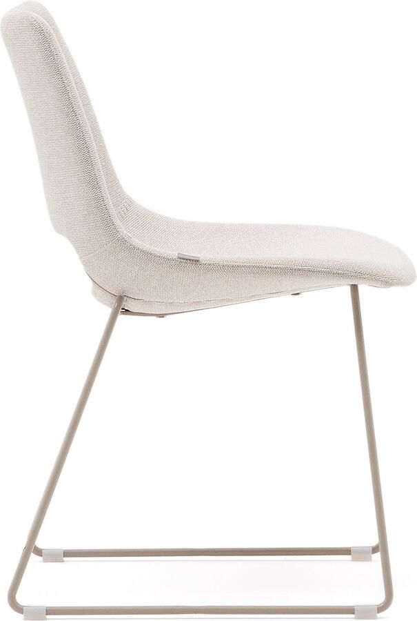 Kave Home Zahara beige stoel met stalen poten en beige afwerking