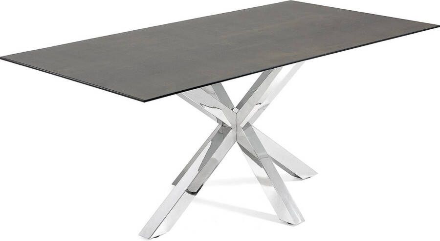 Kave Home Eettafel Argo Iron Moss Keramiek 200 x 100cm Grijs