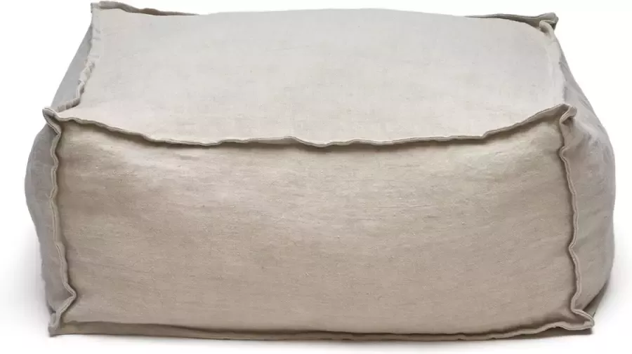 Kave Home Poef Forallac 100% linnen beige 50 x 50 cm - Foto 1