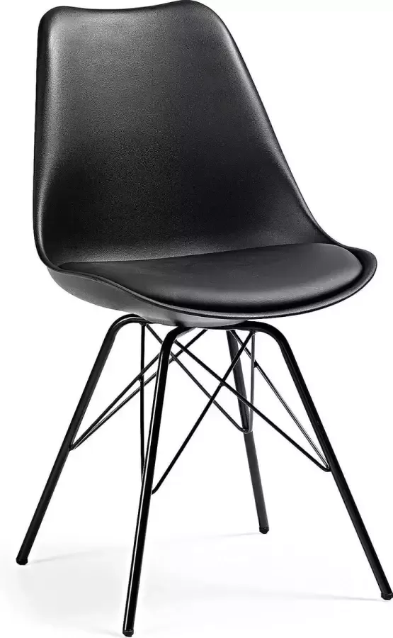 Kave Home Ralf zwarte stoel met metalen poten - Foto 2