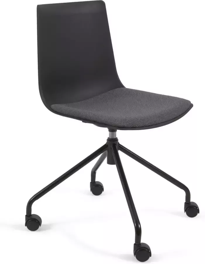 Kave Home Ralfi zwarte bureaustoel met zwarte zitting - Foto 1