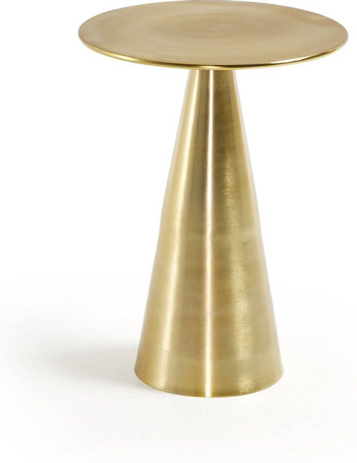 Kave Home Rhet bijzettafel in metaal met gouden afwerking Ø 39 cm
