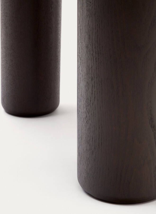 Kave Home Ronde Mailen-tafel in essenfineer met donkere afwerking Ø 120 cm - Foto 2