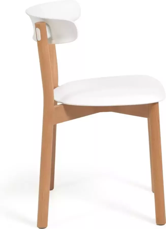Kave Home Santina beuken stoel in wit - Foto 1