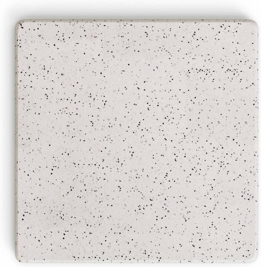Kave Home Saura vierkante buitentafelblad van wit terrazzo 70 x 70 cm