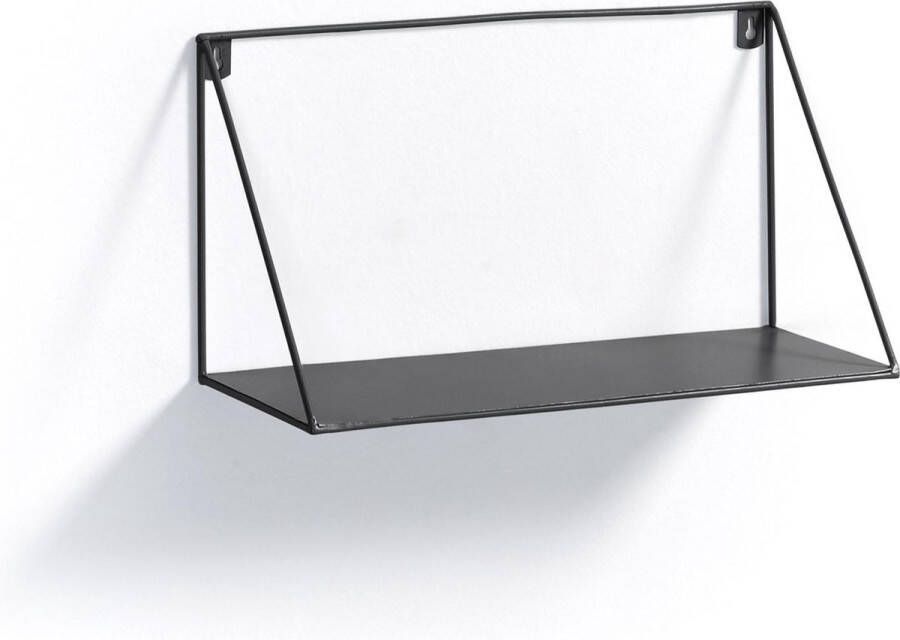 Kave Home Schilderij Teg wandplank driehoek in staal met zwarte afwerking 40 x 20 cm