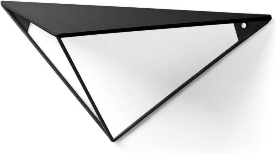 Kave Home Teg wandplank prisma in staal met zwarte afwerking 40 x 20 cm - Foto 2