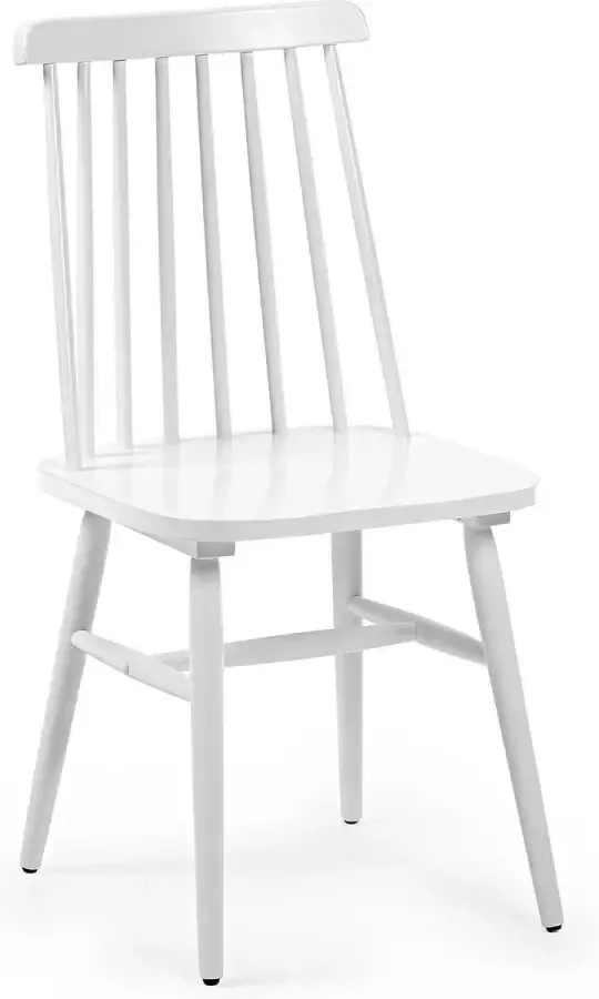 Kave Home Tressia stoel van MDF en massief rubberhout met witte lak - Foto 1