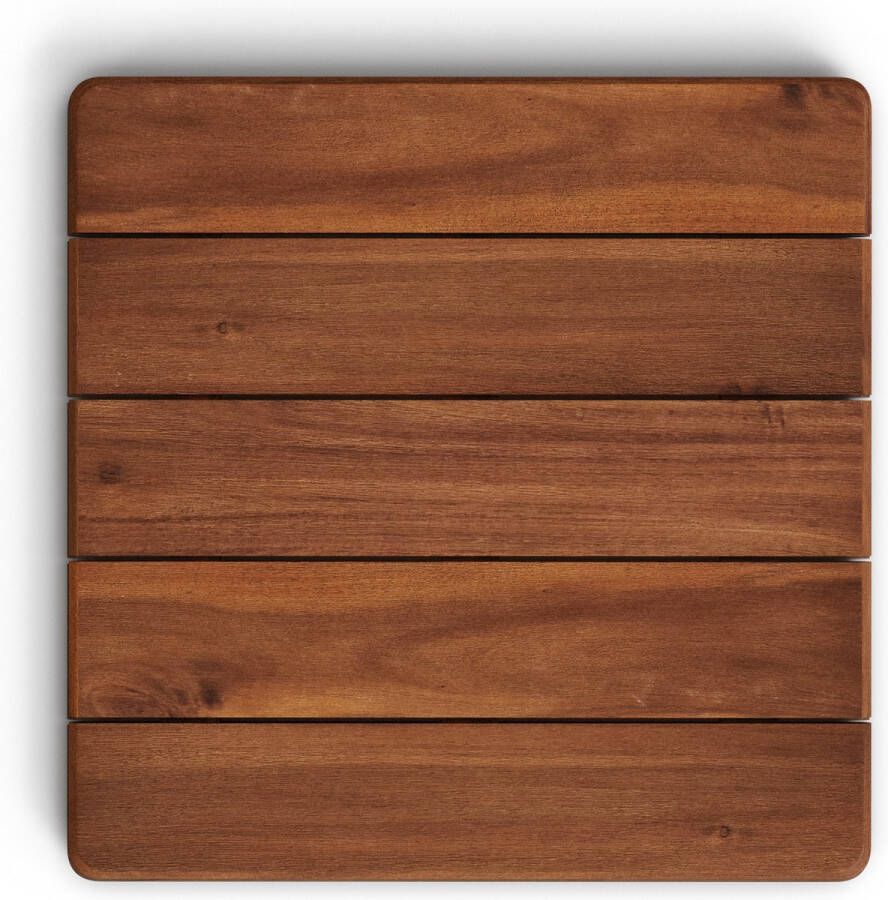 Kave Home Vierkant tafelblad Saura van acaciahout met een walnoot afwerking 70 x 70 cm FSC 100%