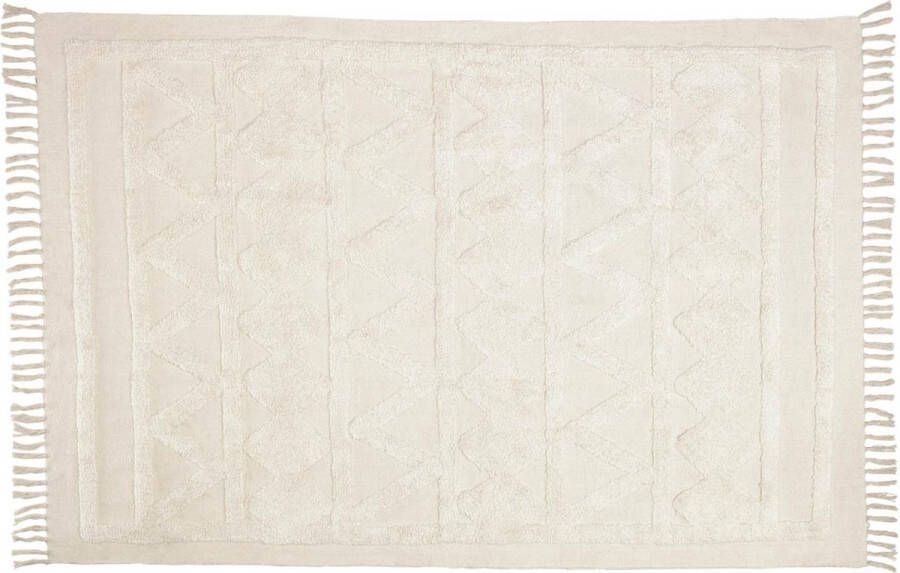 Kave Home Vloerkleed Dabria beige van 100% katoen 140 x 200 cm