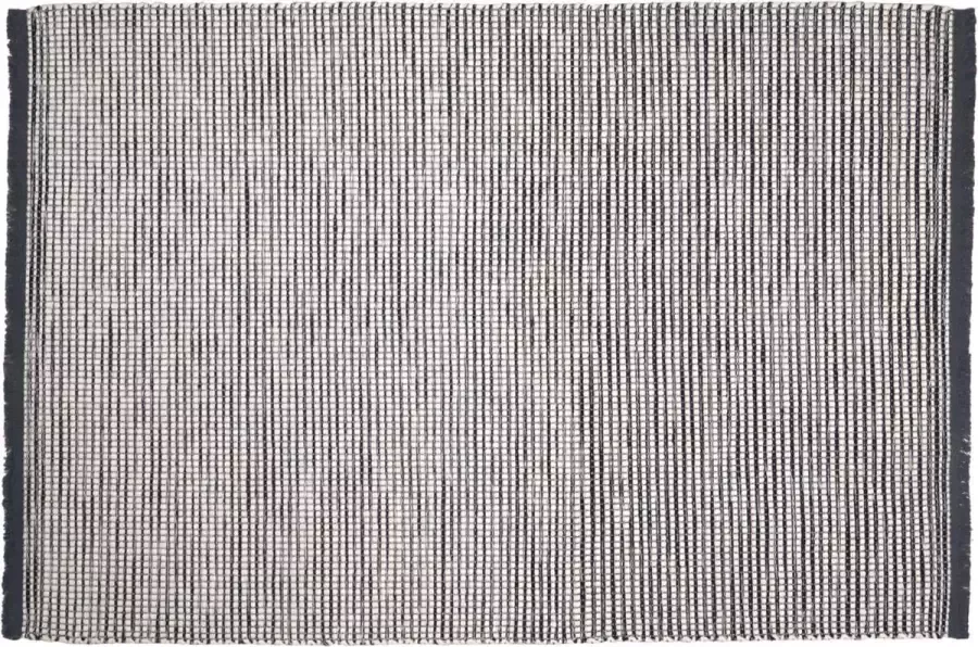 Kave Home Vloerkleed Grendha zwart-wit van katoen en wol 160 x 230 cm