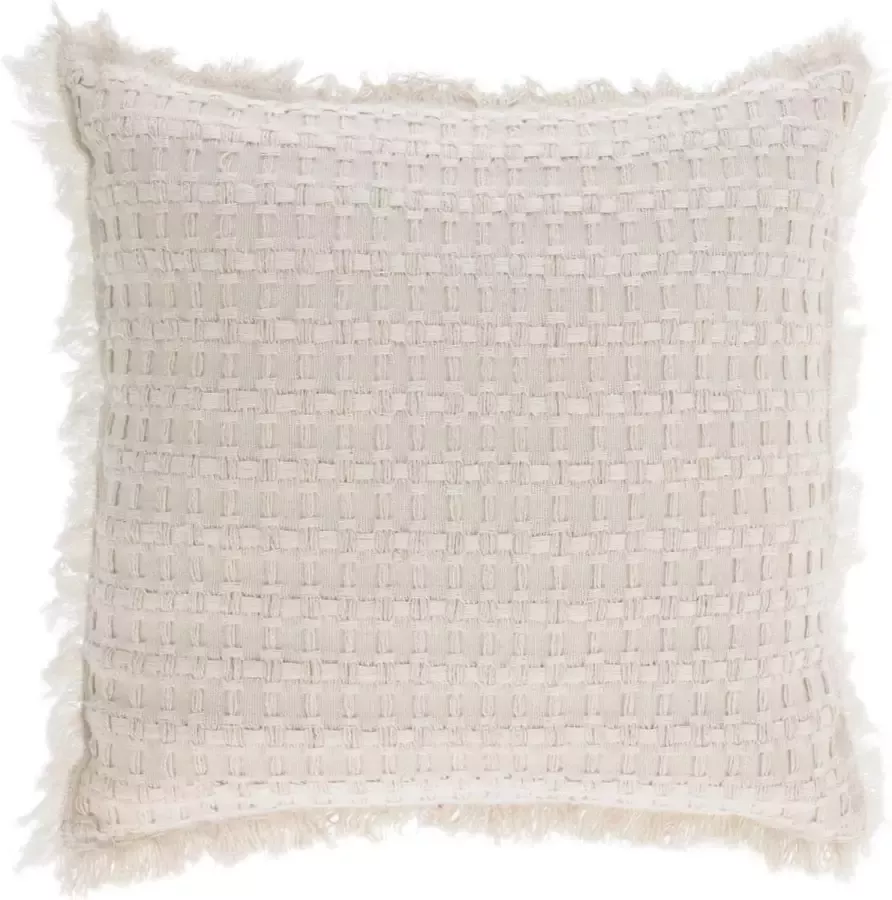 Kave Home Witte kussenhoes Shallowin van 100% katoen 45 x 45 cm