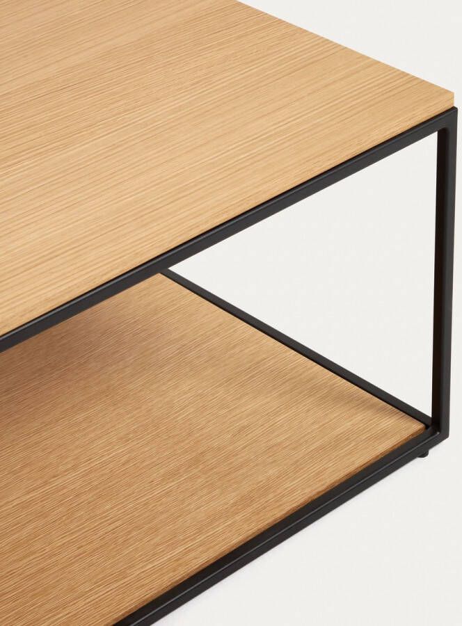 Kave Home Yoana salontafel in eikenfineer met zwart gelakt metalen frame 110 x 60 cm - Foto 2