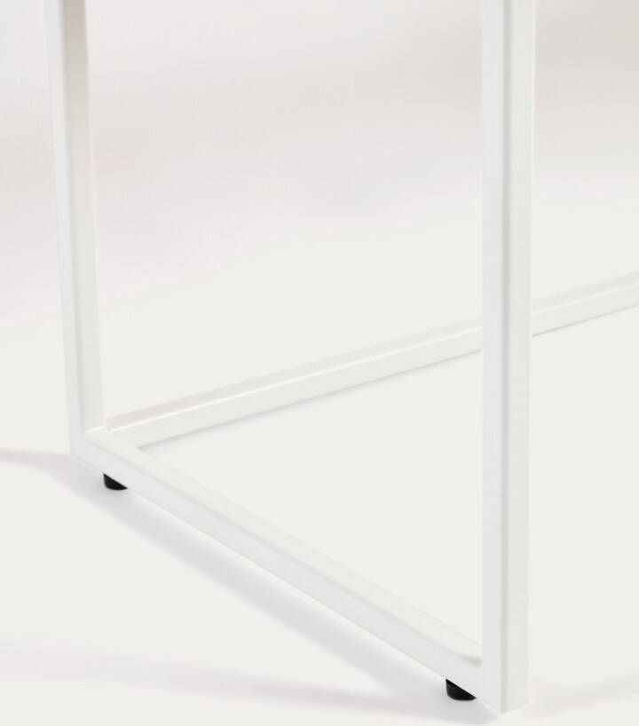 Kave Home Yoana salontafel met eikenfineer en wit gelakte metalen structuur 120 x 80 cm - Foto 1