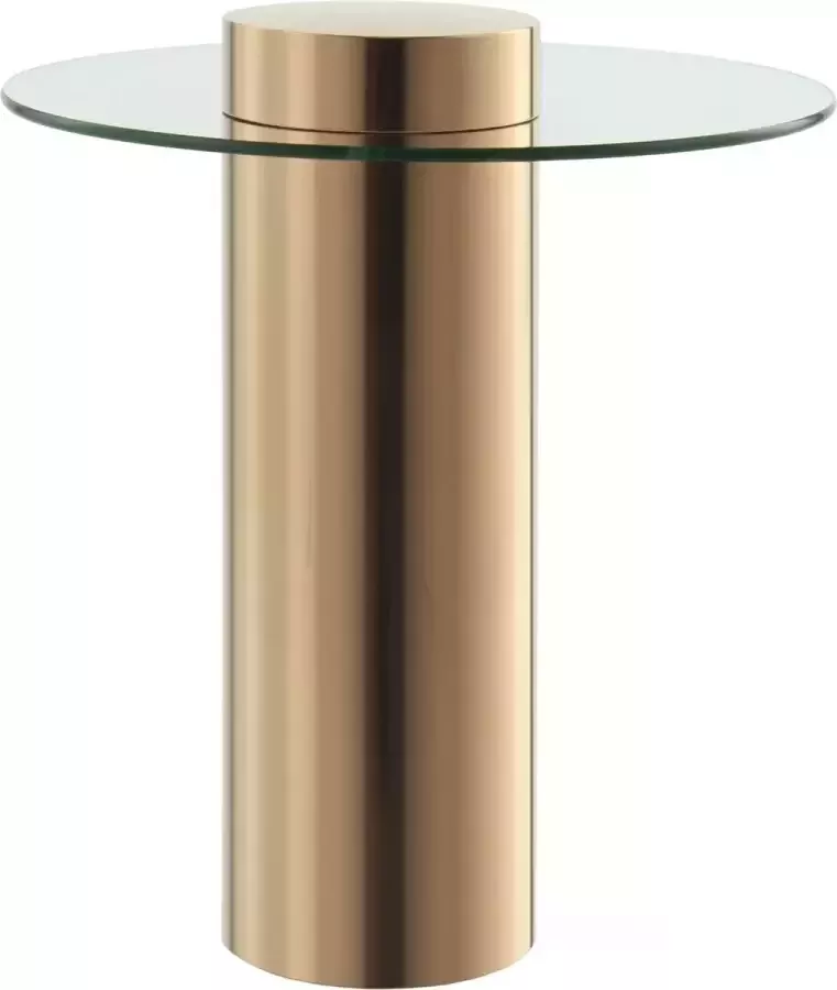 Kayoom Bijzettafel Ontario 125 ronde glasplaat van veiligheidsglas 100% roestvrij staal (1 stuk) - Foto 3