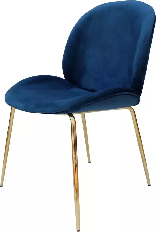 Kayoom Charlize- Eetkamerstoel set van twee- Messing- Blauw- Modern - Foto 3