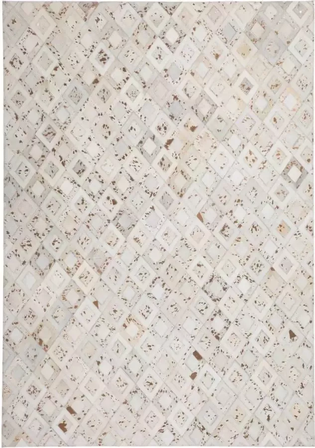 Kayoom Creme Grijs vloerkleed 80x150 cm A-symmetrisch patroon Geruit Modern