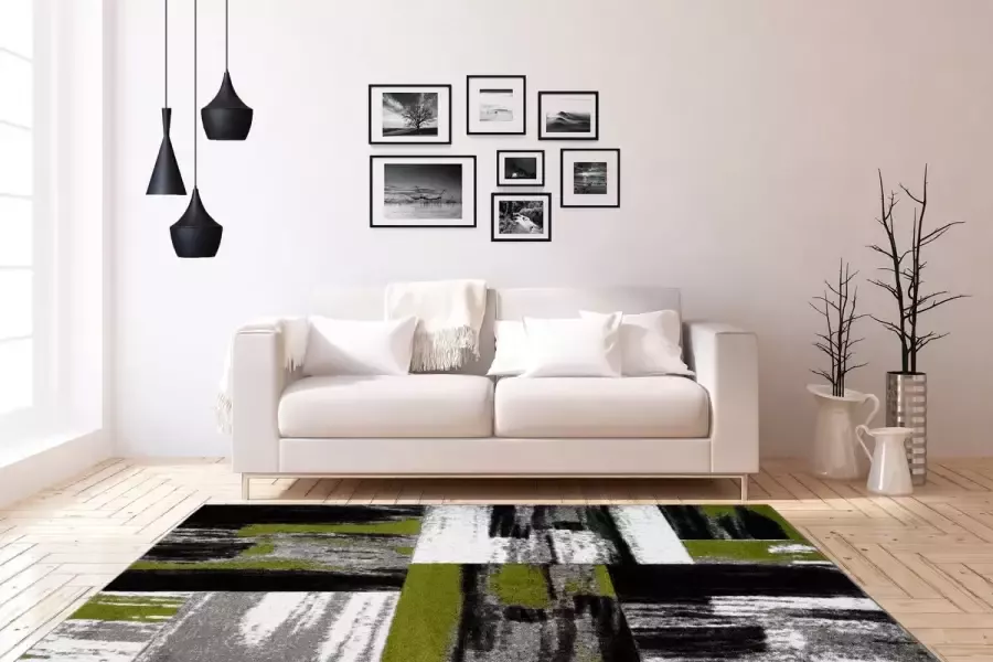 Kayoom Dominica Roseau plat tapijt groen 160 x 230 cm