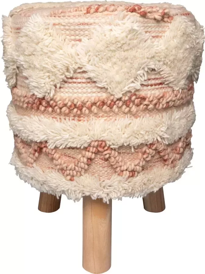 Kayoom Zithocker Kruk Bohist 225 karakteristieke structuren met franjes en kwasten (1 stuk) - Foto 3