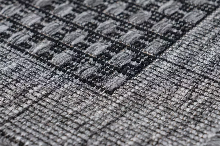 Kayoom Indonesië Kediri plat tapijt zilver 120 x 170 cm