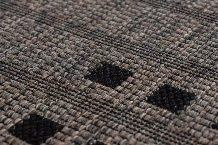 Kayoom Indonesië Malang plat tapijt taupe 160 x 230 cm