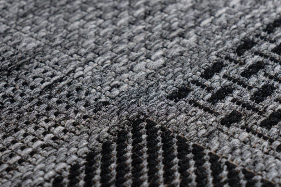 Kayoom Indonesië plat tapijt Sulawesi zilver 80 x 230 cm
