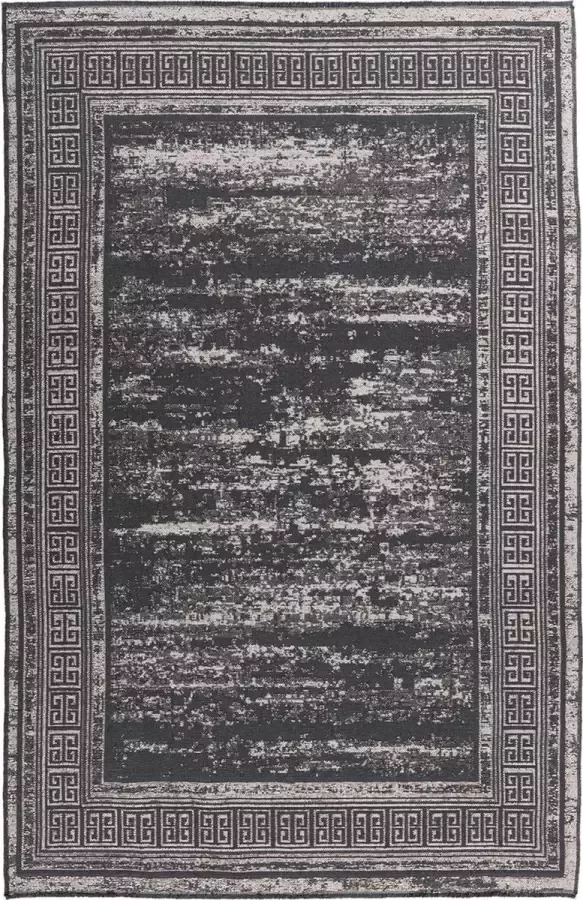 Kayoom Kalevi platte stof tapijt grijs 80 x 150 cm