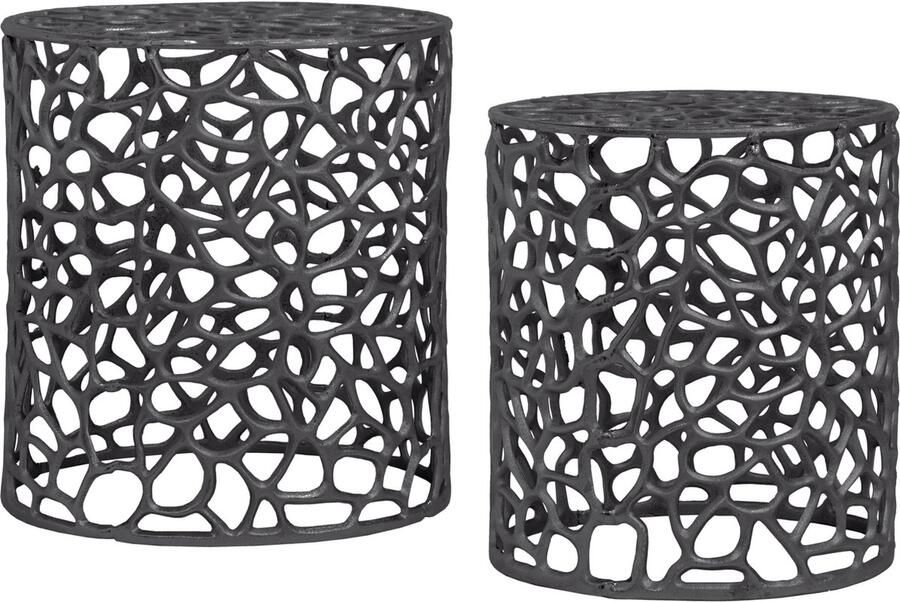 Kayoom Bijzettafel Delta 225 set van 2 Zwart