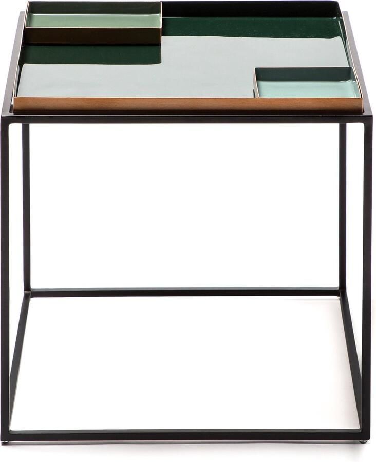 Kayoom Bijzettafel Famosa metalen bijzettafel in vierkante vorm Kleurrijke tafel afmetingen schaal: 11 x 11 x 2 15 8 x 11 x 2 cm (1 stuk) - Foto 3