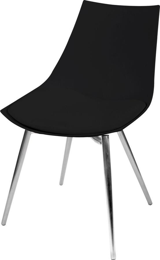 Kayoom Eetkamer stoel Dakota 110 Set van 4 Zwart Chrome