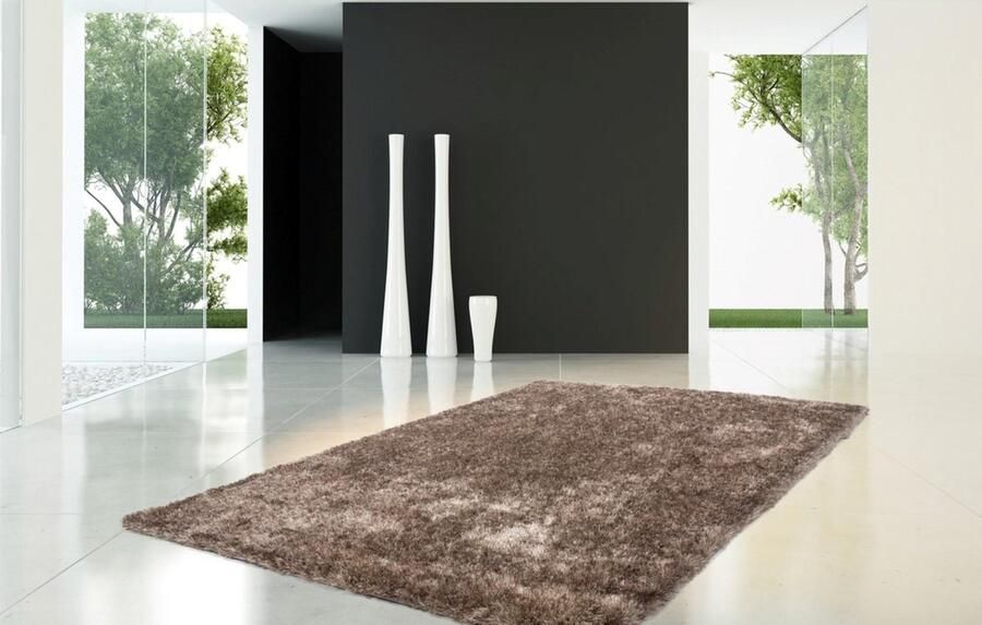 Kayoom Hoogpolig vloerkleed met zachte pool 80 x 150 Taupe