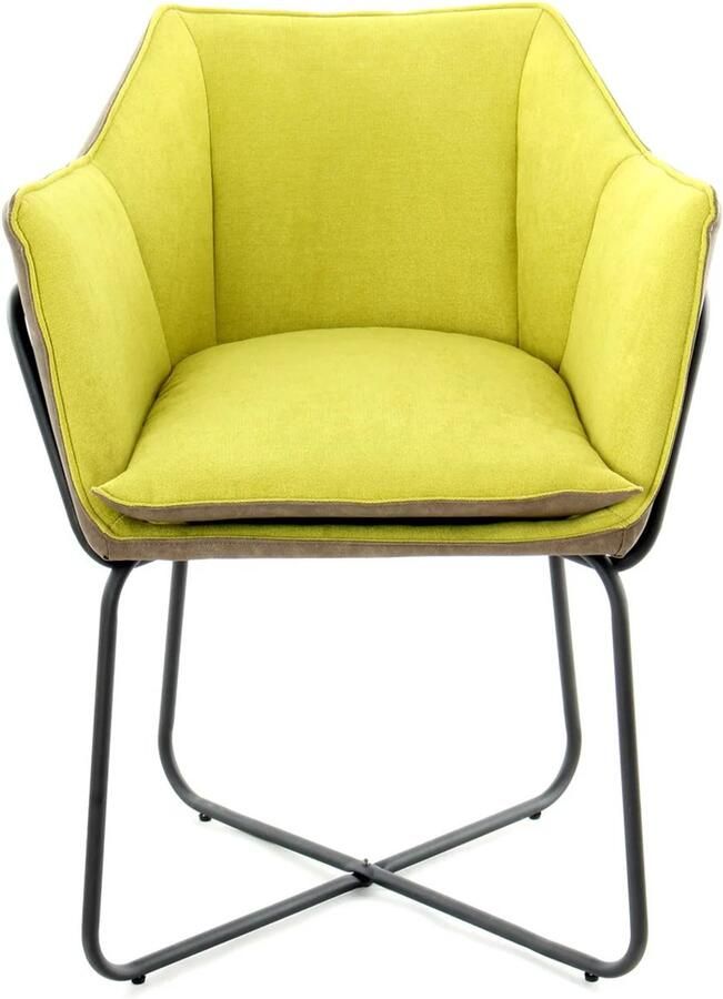 Kayoom Marietta Lounge Stoel| Eetkamerstoelen| Woonkamer Eetkamer| Hoog Zitcomfort |Groen Taupe