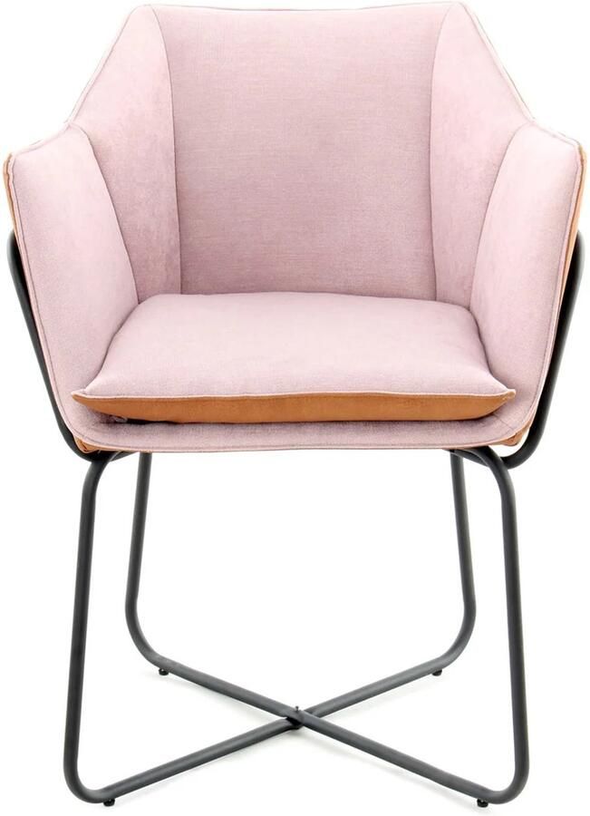 Kayoom Marietta Lounge Stoel| Eetkamerstoelen| Woonkamer Eetkamer| Hoog Zitcomfort Pastel Violet Terracotta