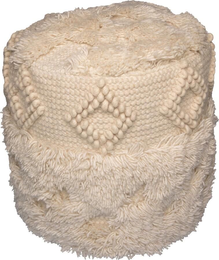 Kayoom Poef Bohist 125 35cm x 35cm Structuren met franjes en kwasten handgemaakt uniek zeer goed te combineren veelzijdig in gebruik (1 stuk) - Foto 3