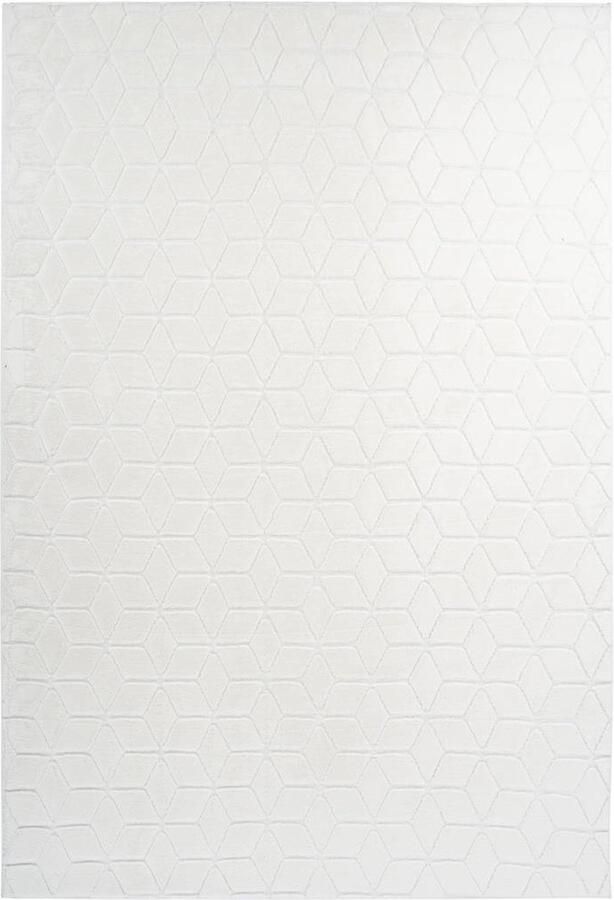 Kayoom Vloerkleed Vivica Wit 80 x 150 cm 20mm hoog 3D effect