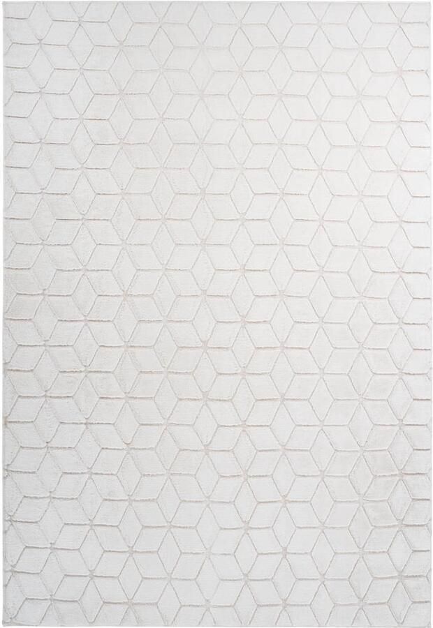 Kayoom Vloerkleed Vivica Wit Creme 120 x 160 cm 20mm hoog 3D effect