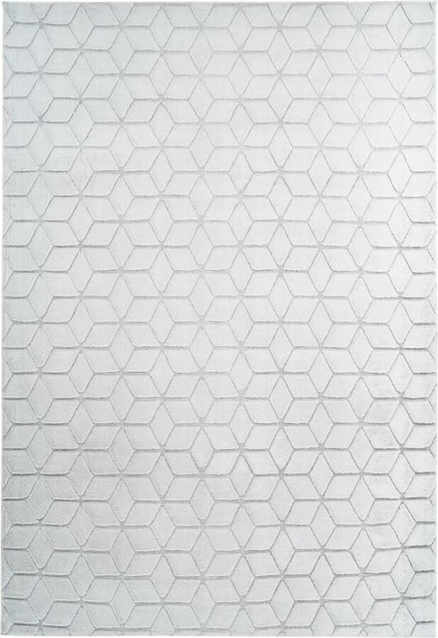 Kayoom Vloerkleed Vivica Wit Grijs 160 x 230 cm 20mm hoog 3D effect