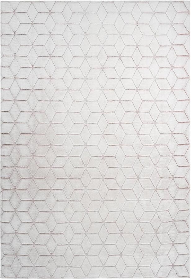 Kayoom Vloerkleed Vivica Wit Roze 120 x 160 cm 20mm hoog 3D effect