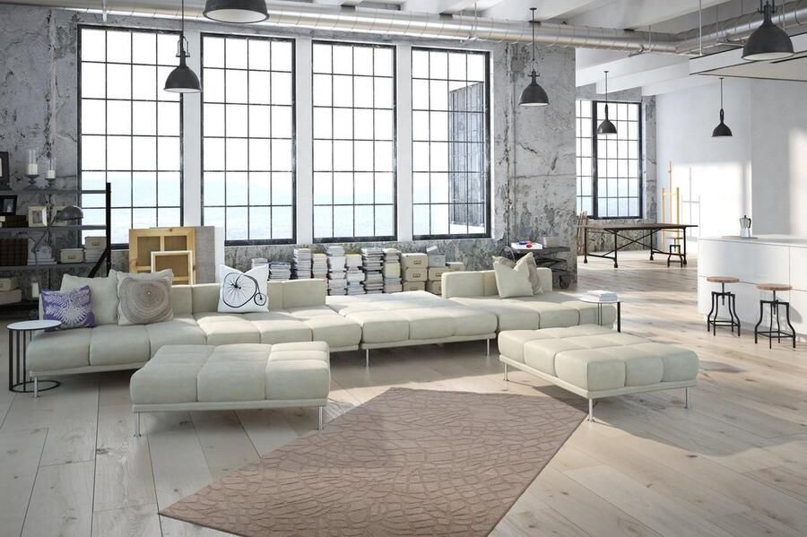 Kayoom Wollen vloerkleed in trendy design 160 x 230 Bruin